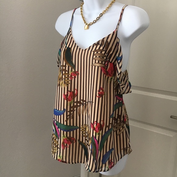 Japna Tops - NWOT Japna Floral Striped Top - X-Small